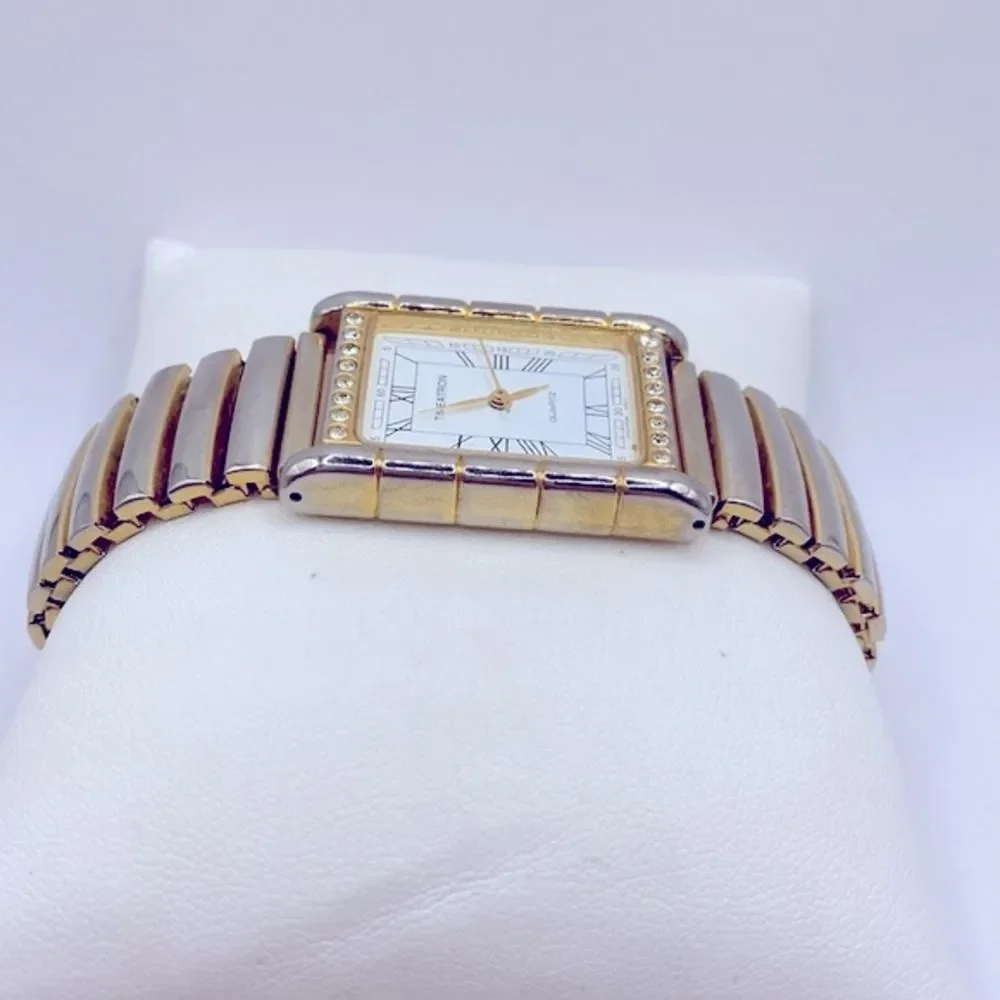 Working! Ladies Timeatron Rectangular Face Stretch Band Minimalist Watch